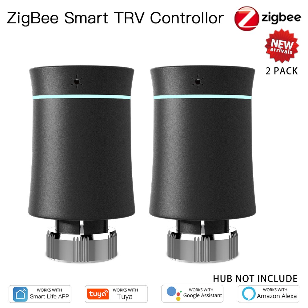 MoesHouse-Termostato ZigBee para radiador Tuya, controlador de temperatura inteligente programable TRV, válvula actuadora, control por voz con Alexa,: option 11