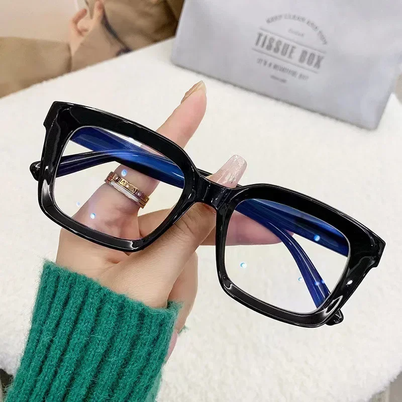 Gafas de protección contra luz azul para mujer, montura de gran tamaño, gafas Vintage, gafas de ordenador, montura completa, gafas transparentes de protección ocular: Multicolor