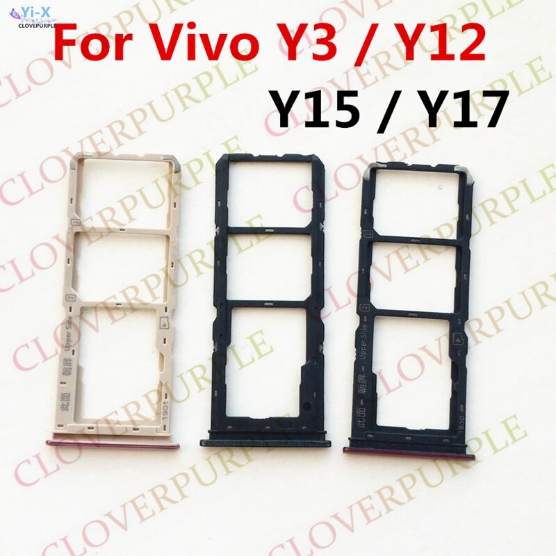 1x Sim-kaart Lade Micro Sd Kaarthoudersleuf Onderdelen Sim Card Adapter Voor Vivo Y17 / Vivo Y3 / Vivo Y12 / Vivo Y15