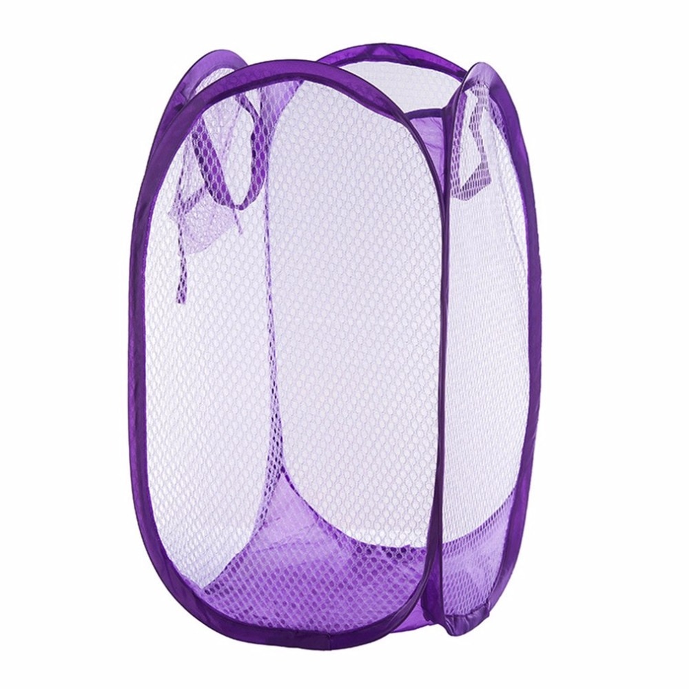 Opvouwbare Praktische Pop Up Wassen Kleding Wasmand Effen Kleur Mesh Vuile Kleren Opslag Mand Tas Voor Huishoudelijk Gebruik