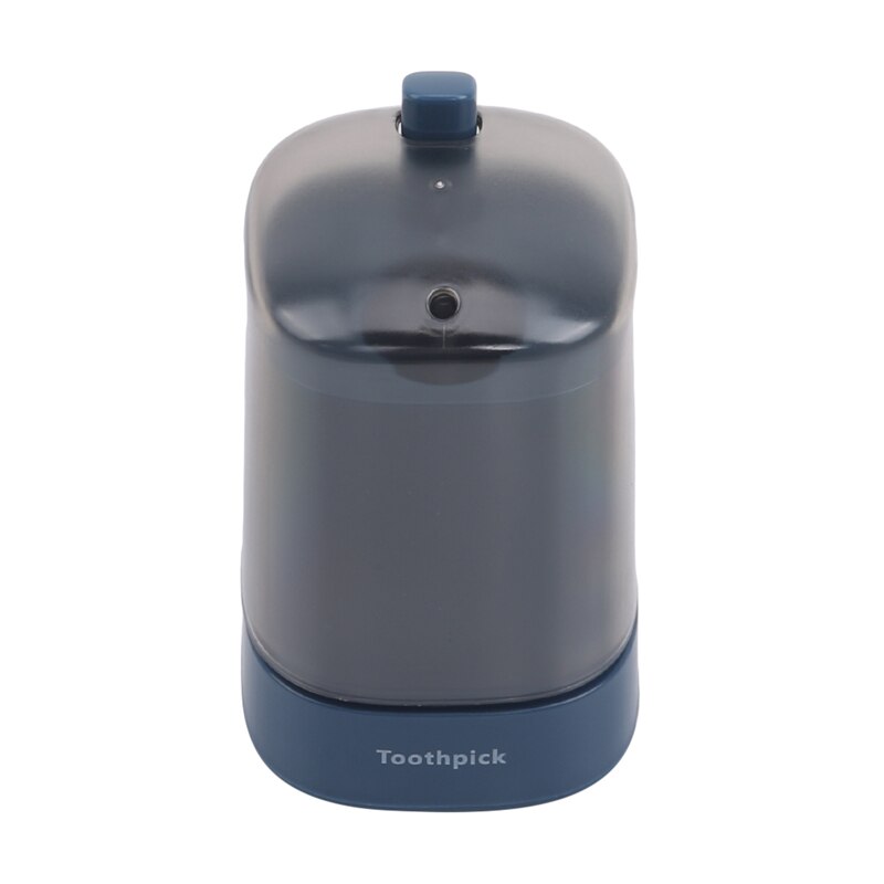 Home Furnishings Transparent Wheat Straw Pressed Automatic Toothpick Holder Square Toothpick Box Household Storage Container: blue