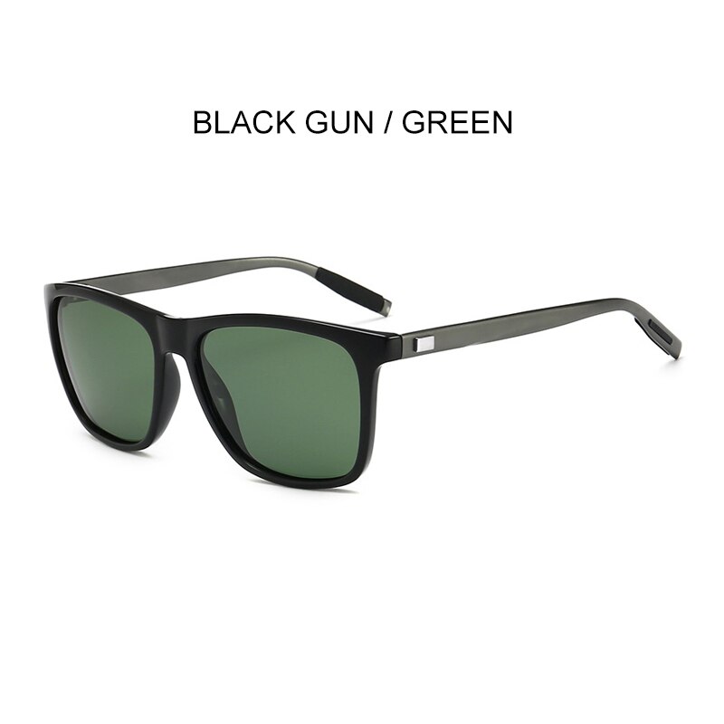 Simprect Gepolariseerde Zonnebril Mannen UV400 Bestuurder Spiegel Vierkante Zonnebril Retro Vintage Anti-Glare Zonnebril Voor Mannen: black-green