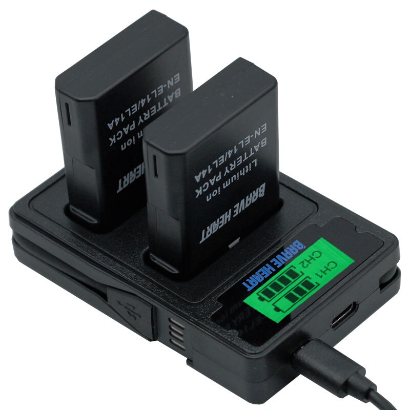 4x 1800 mah en -el14 en el14 en-el14a akku + lcd -kaksoislaturi nikon  p7800,p7100,d3400,d5500,d5300,d5200,d3200,d3300, mh -24: lle