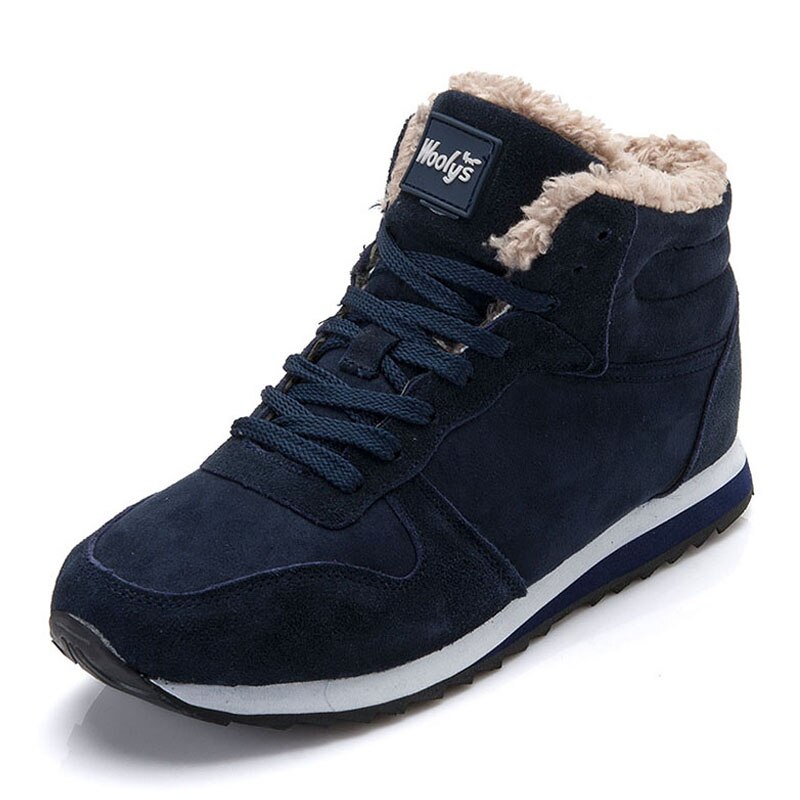Männer Stiefel Winter Schuhe Plus Größe 46 Stiefeletten Warme Pelz Herren Winter Turnschuhe Winter Stiefel Plüsch Herren Schuhe Winter schnee Stiefel: Blau / 4