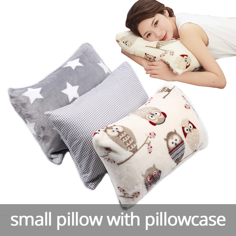Petit oreiller avec taie d'oreiller doux et noyau complet, pour adulte, repose-sieste, petit oreiller de sommeil, envoyer un sac de rangement en