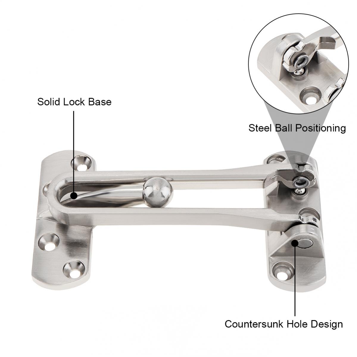 Door Bolt Home Anti-theft Room Door Bar Zinc Alloy Door Lock Latch for Home & Hotel Security Door Chain Lock U Swing Front Door