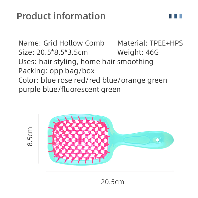 2pcs/set Wide Teeth Air Cushion Comb Massage Wet Dry Comb Demelante Brush Hollow Combs расчески Salon Barber Hair Brushes Kit