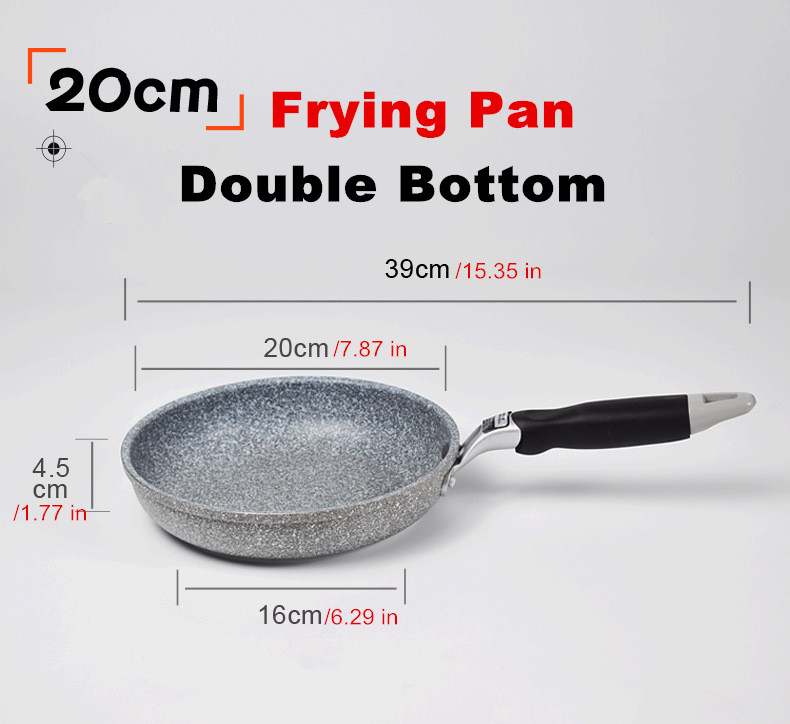 Sartén antiadherente, sartén Wok de piedra duradera, sartén para carne casera, panqueque, cocina de inducción frita, estufa de gas, juego de utensilios de cocina para Cocina