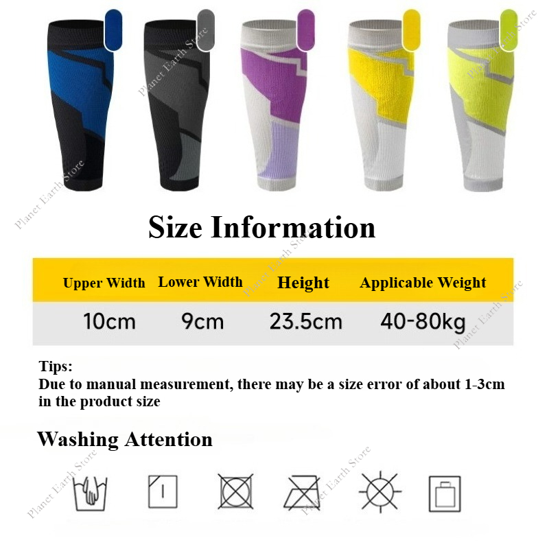 1 par de mangas de compresión de pantorrilla para hombres y mujeres, mangas de compresión para correr, atletismo, calcetines de compresión para piernas, soporte Unisex