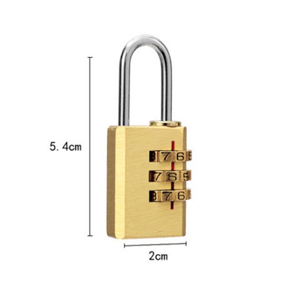 Digits Number Mini Padlock Brass Combination Lock Password Lock Password Code Lock Cupboard Household Cabinet Locker Padlock: B