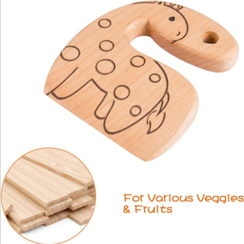 1Pcs Wooden Kids Knife For Cooking And Safe Cutting Veggies Fruits Cute Shape Kids Kitchen Tools 2-10 Years Old Applicable