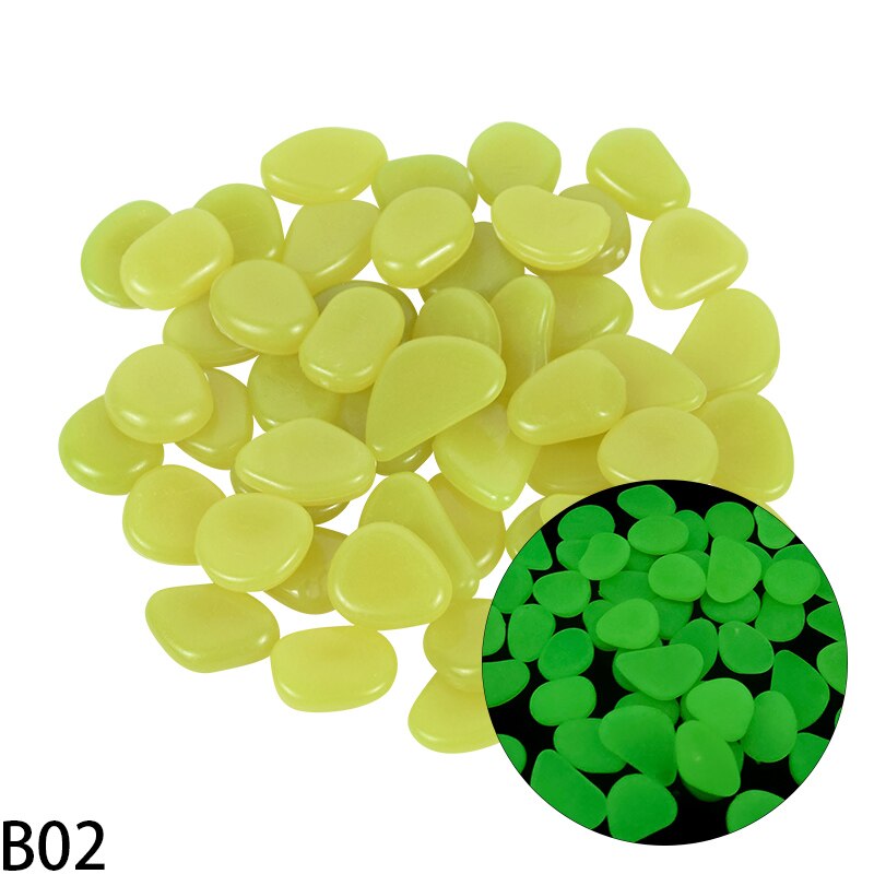 25/50Pcs ornamenti da giardino pietre luminose ciottoli fluorescenti Glow In The Dark Rocks per acquario esterno Home Fish Tank Decor: 25Pcs / B02