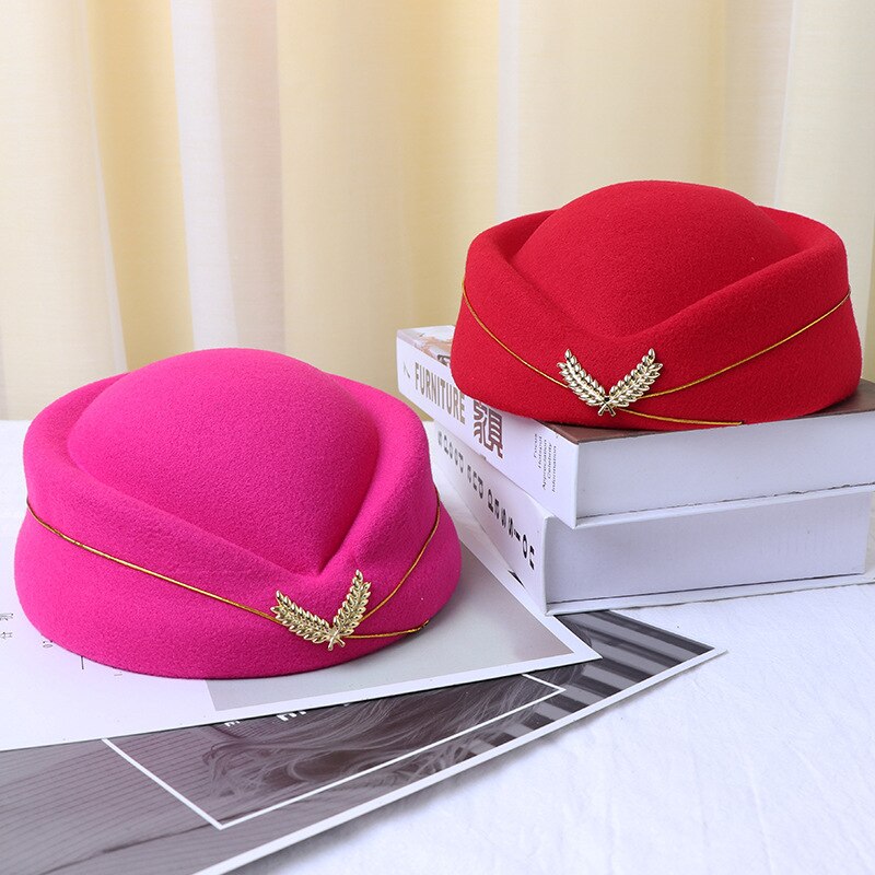 Huopa lentoemäntä hattu juhla cosplay villa lentoemännät baretti hatut lentoyhtiö seksikäs muodollinen univormu lippalakit asuste