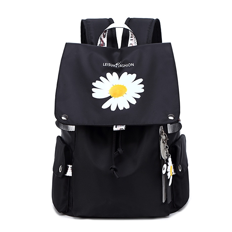 Waterdichte Usb Opladen Vrouwen Nylon Schooltassen Voor Tiener Meisjes Bloemen Gedrukt Vrouwen School Rugzakken Student Reizen Boekentas