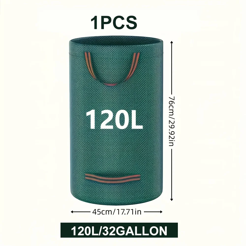 PP Garden Waste Bags Heavy-Duty Reusable Yard Debris Bags with Industrial Fabric and Handles for Plant, and Leaf Collection: WHITE