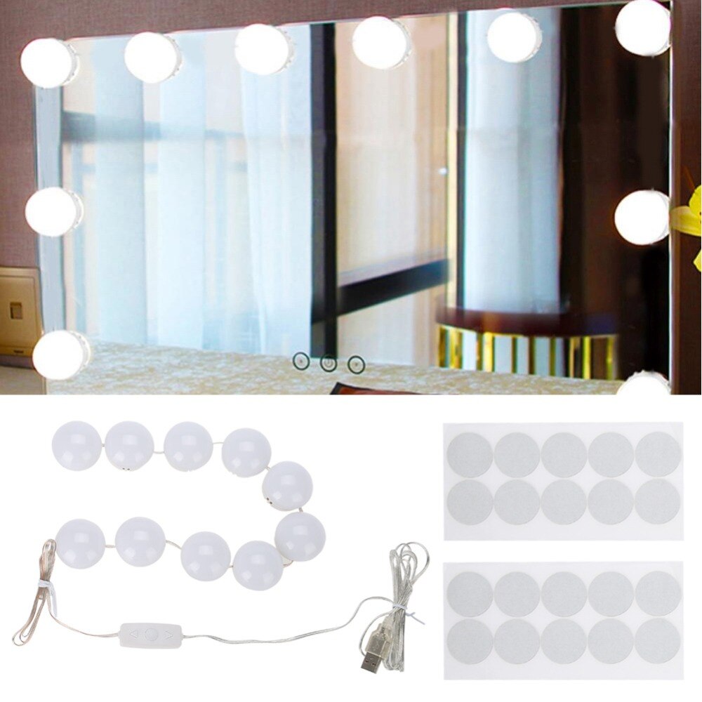 Espejo de luz bombilla maquillaje LED espejo bombilla regulable /tonos fríos de decoración hacer espejos alimentado de Kit de luz