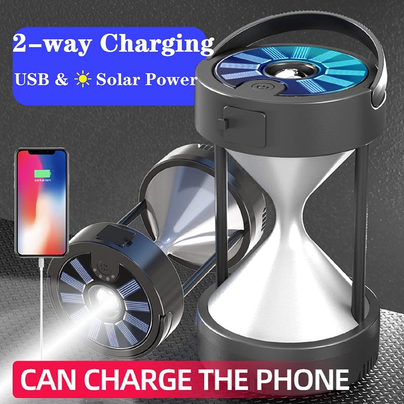 Solar LED Camping Lantern Solar And Battery Powered Camping Lights Survival Lantern For Emergency BBQ Hiking Fishing