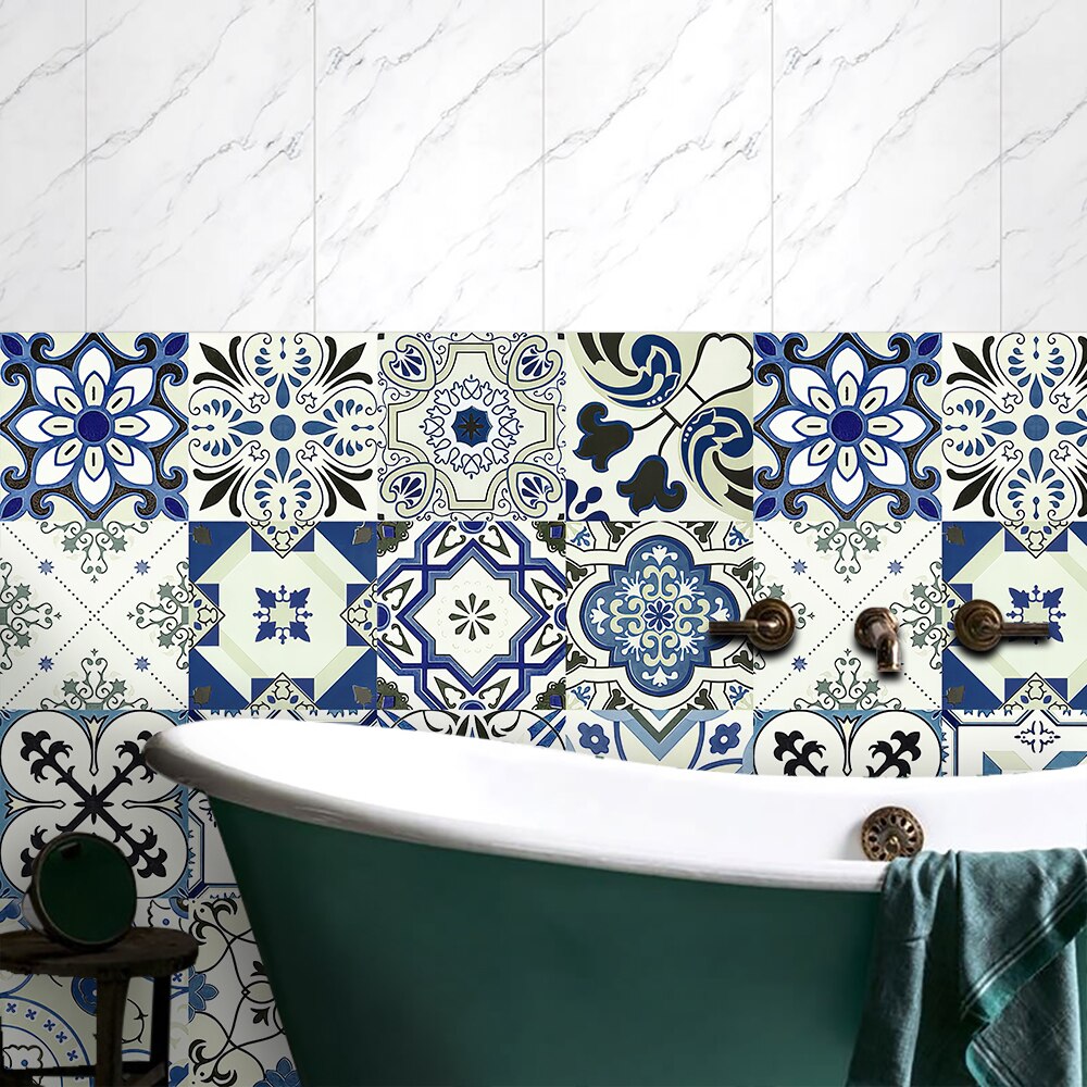 16 pz/impostato piastrelle in ceramica in stile messicano adesivo murale cucina bagno tavoli arte murale decorazioni per la casa sbucciare &amp; bastone adesivi murali in PVC