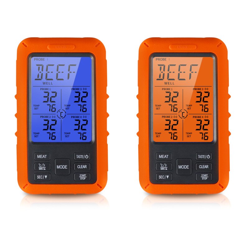 TS-TP40 Wireless Meat Thermometer Digital Remote Cooking Thermometer BBQ Food Thermometer with 4 Stainless Steel Probes for Gril