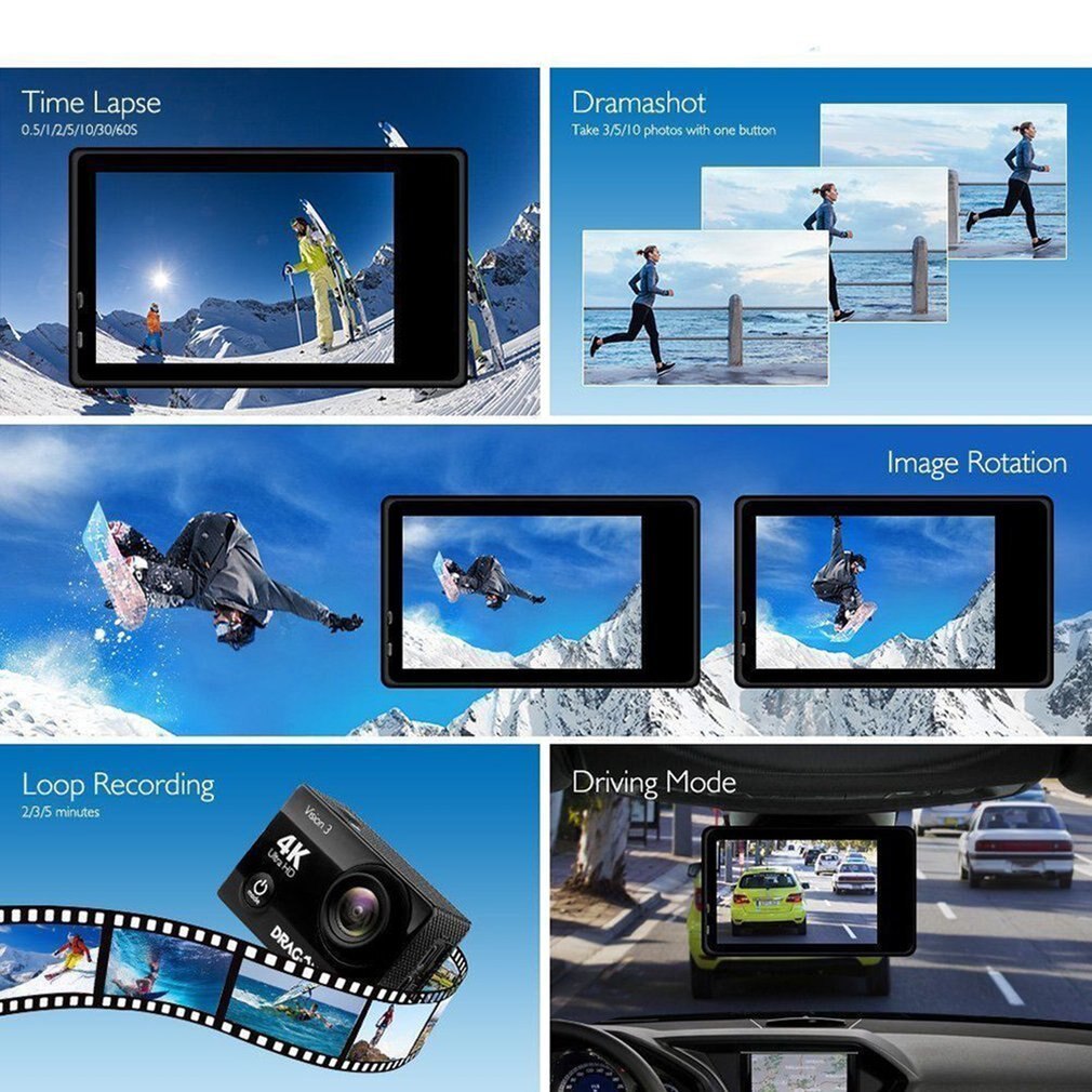 Diving Swimming 1080P HD Shooting Waterproof Digital Video Camera COMS Sensor Wide Angle Lens Camera