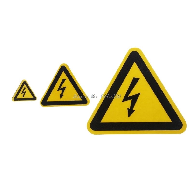 Warning Sticker Adhesive Labels Electrical Shock Hazard Danger Notice Safety 25mm 50mm 100cm PVC Waterproof