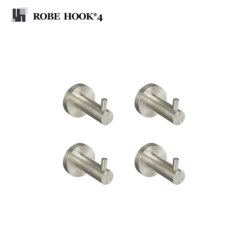 Brushed Nickel Wall Mount Stainless Steel Bathroom Hardware Set Towel Bar Towel Ring Paper Holder Robe Hook Bathroom Accessories: light green