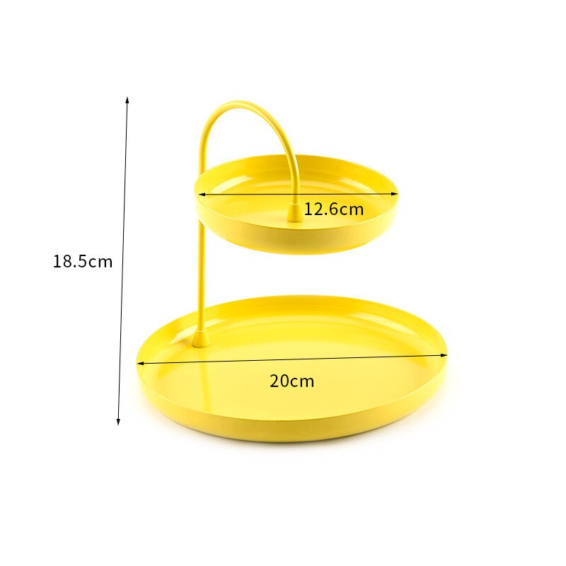 2-tier cake stand wedding plate party tableware baking tray plastic tray display stand jewelry storage tray baptism dinner set: yellow