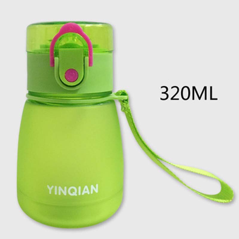 Milieuvriendelijke plastic babybekers voor kinderen, babyfles met cartoonmotief, kinderfles met rietje voor pasgeborenen, volwassen kinderen, fles 300/320/650ml: 320ml s groene band