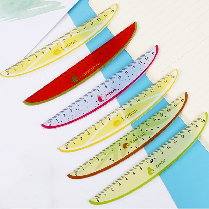 Regla de plástico con forma de cachorro de dibujos animados, artículo de papelería de 15CM, pintura, suministros de oficina y escuela, para estudiantes, , 1 ud.