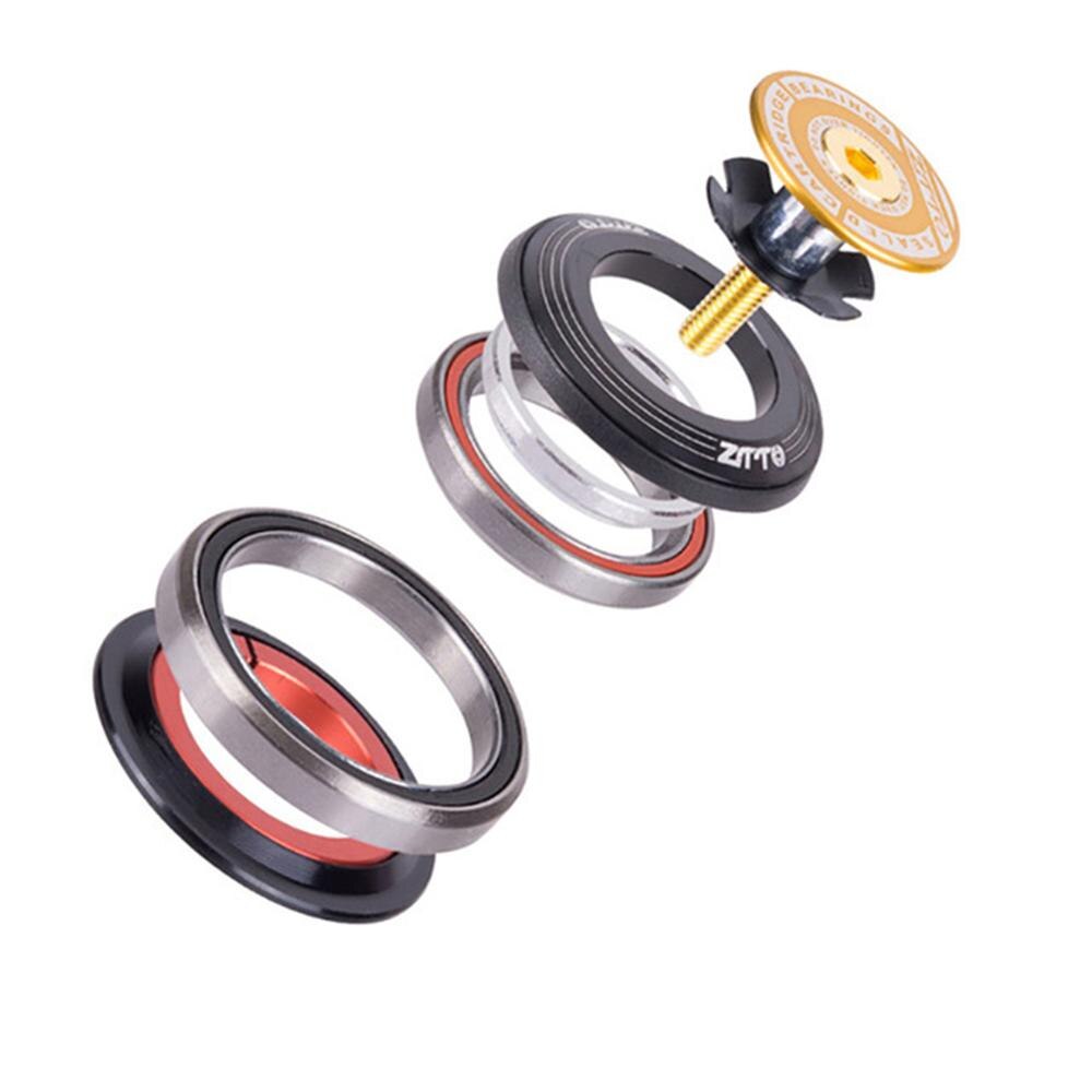 Bicycle Headset 42mm 52mm CNC 1 1/8"-1 1/2" MTB Bearing Straight And Tapered Tube Fork IS42 IS52 Steer Column Integrated System: Golden