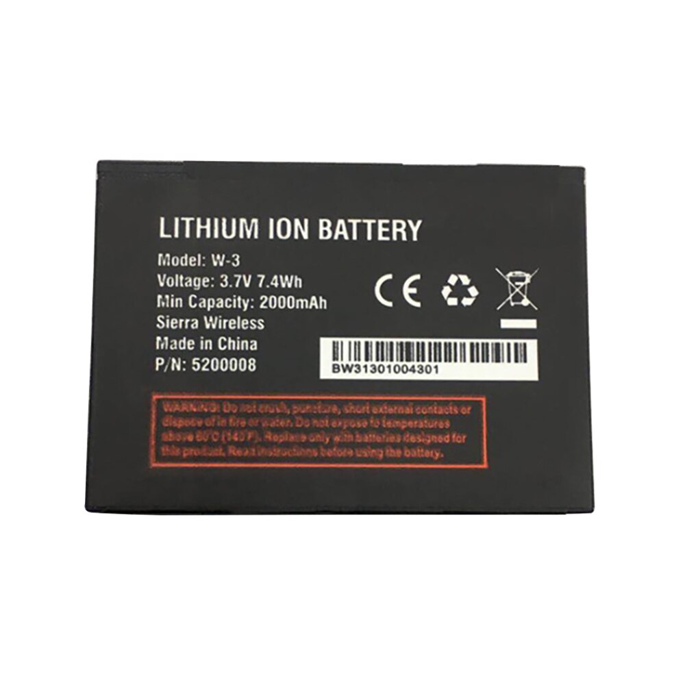 Dla Netgear Sierra 760S 762S 763S 785S akumulator router bezprzewodowy Aircard W-3 W3 2000mAh 3.7V litowo-jonowy akumulator litowy