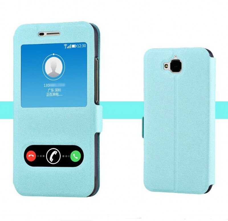 Venster Flip Case Voor Huawei Honor 4C Pro Cover Magnetische Leather Case Voor Huawei 4C Pro TIT-L01 Genieten 5 telefoon Bag &amp; Cases: Sky Blue