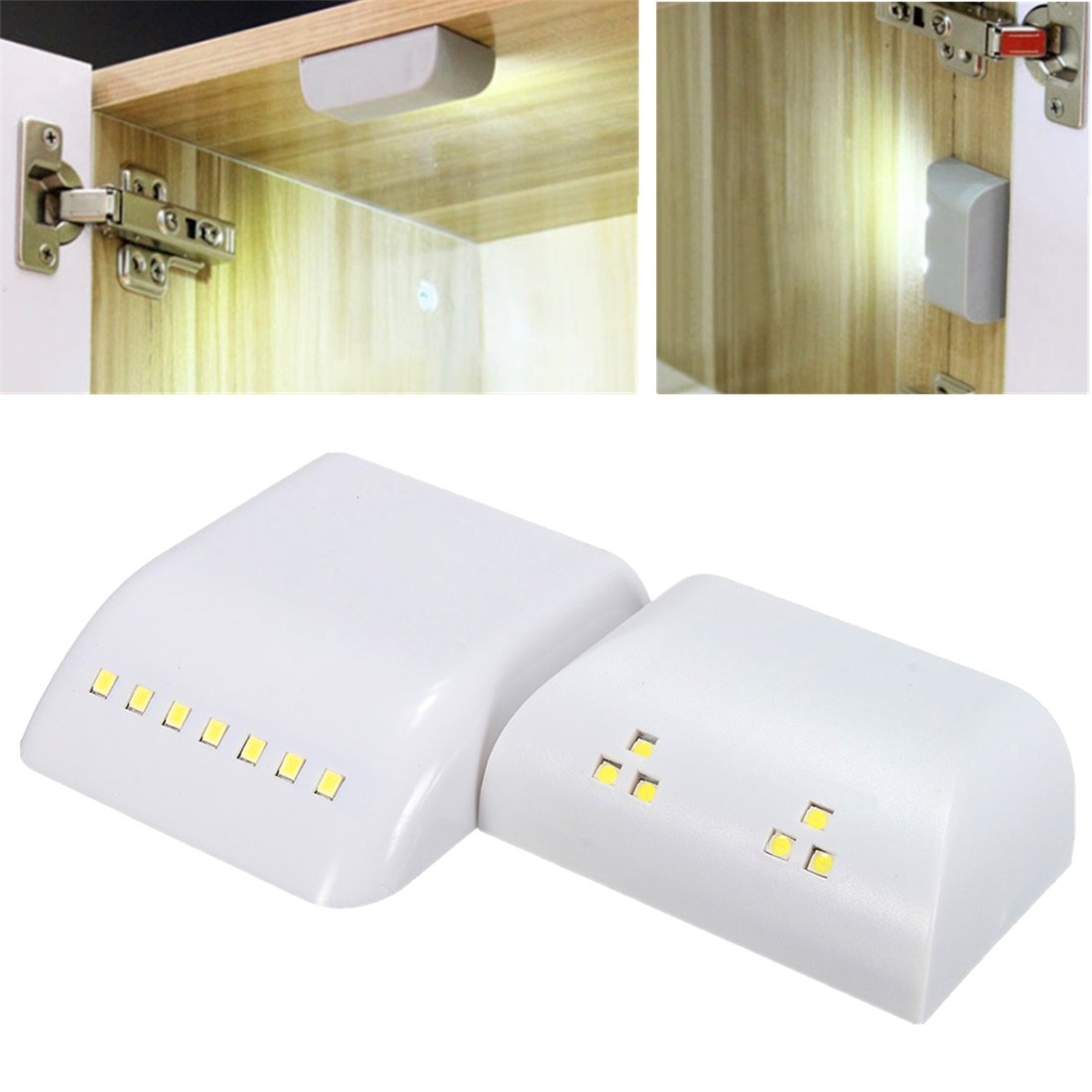 Battery Powered LED PIR Motion Sensor Inner Hinge Light Wireless Cabinet Wardrobe Drawer Lamp
