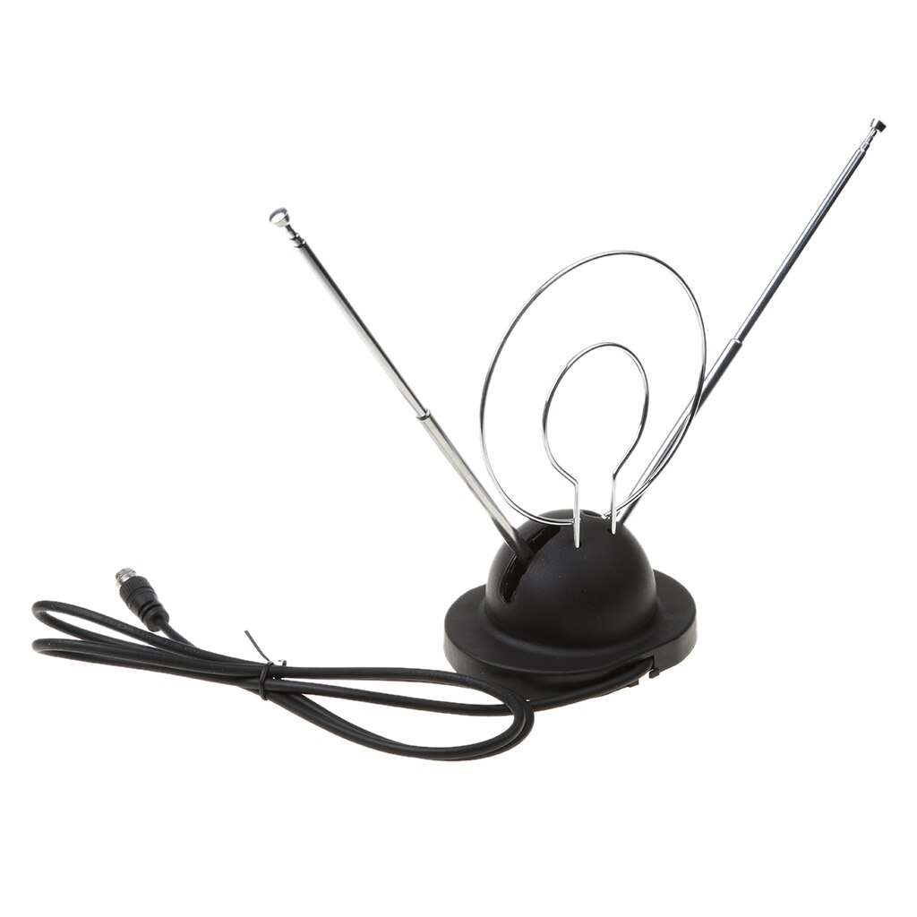 Antenne TV numérique HDTV VHF UHF avec câble Coaxial, oreille de lapin prête à l&#39;emploi
