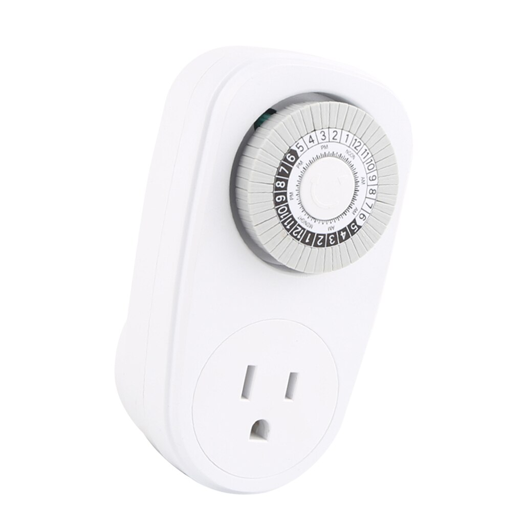 7 Days Daily 24H Mechanical Control Light Outlet Timer Home Interval Clock Wall