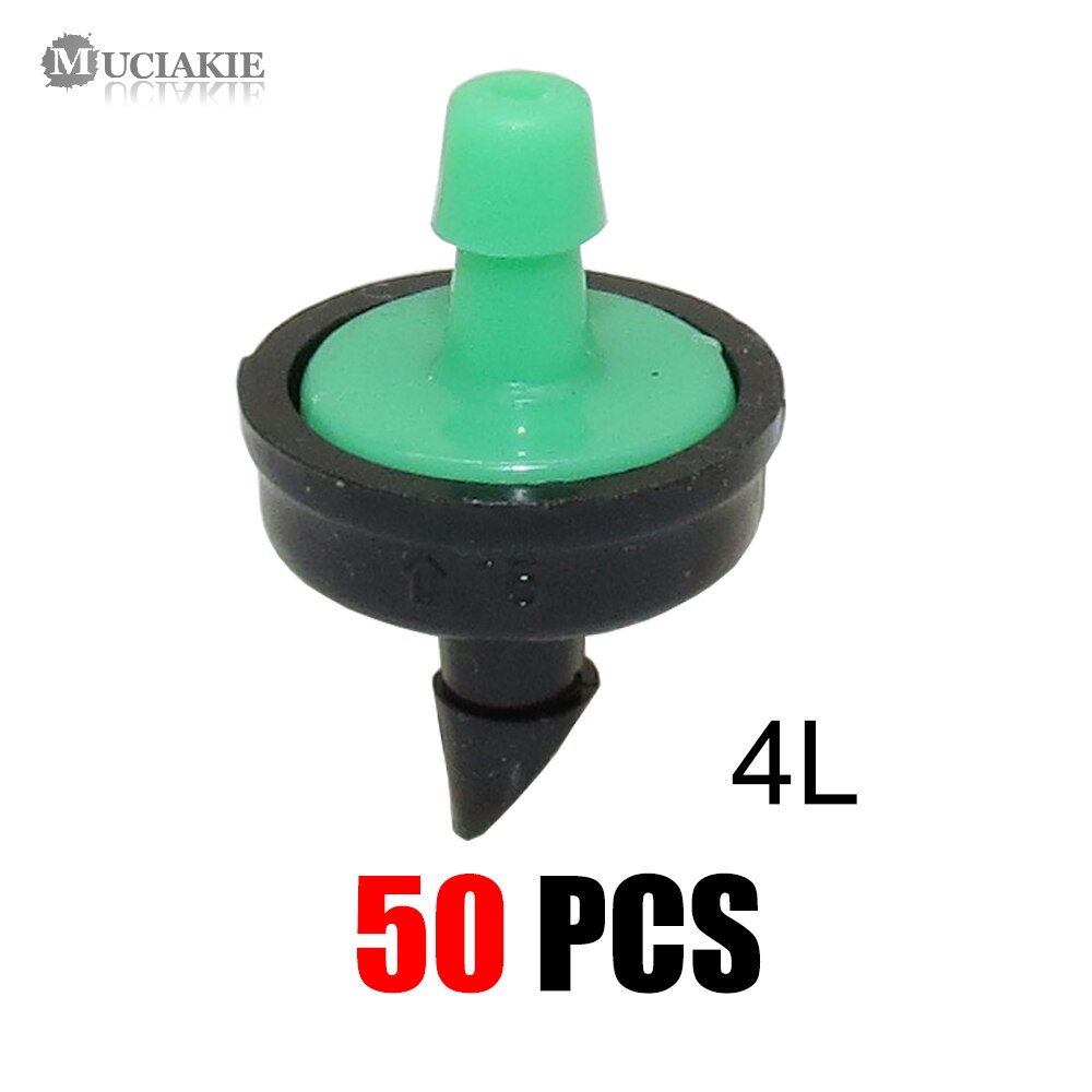 MUCIAKIE 4/6/8/10/20/30/40/50/60L Mini Pressure Compensating Drip Emitter Self-cleaning Durable Garden Irrigation Fixed Flow: WHITE