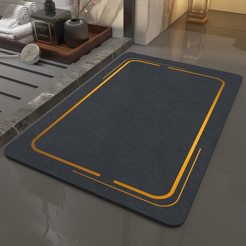 Snel Droog Badkamer Mat Moderne Thuis Bad Tapijt Wc Bad Floor Tapijten Water Absorberende Douche Deurmat Rechthoek Ovale: rectangle dark blue / 50x80cm