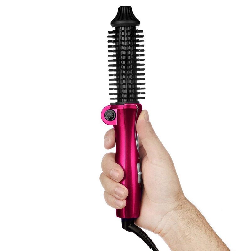 Cooliss brosse baril fer à friser ionique électrique rond brosse chauffante pliable bigoudi lisseur cheveux friser baguette (prise ue)
