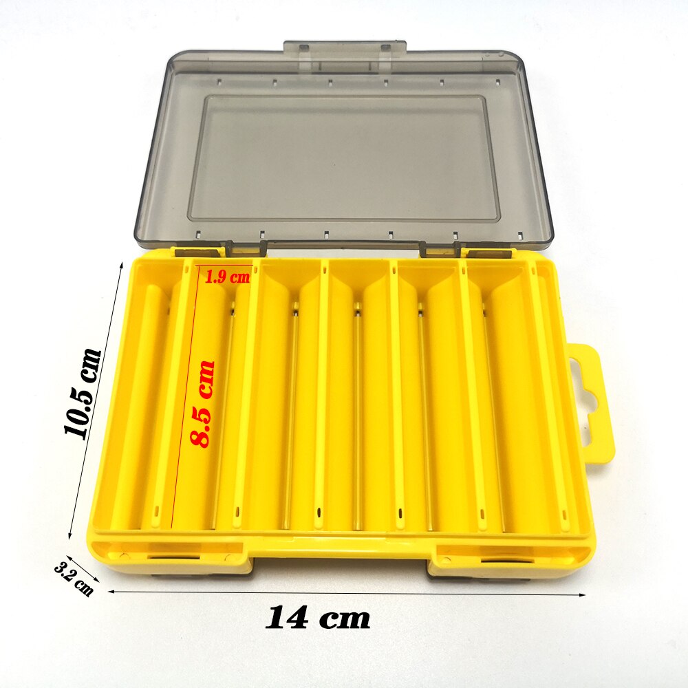 Large capacity fishing tackle box portable bait fishing tackle storage box double-sided high-strength fishing tackle box: size-small yellow