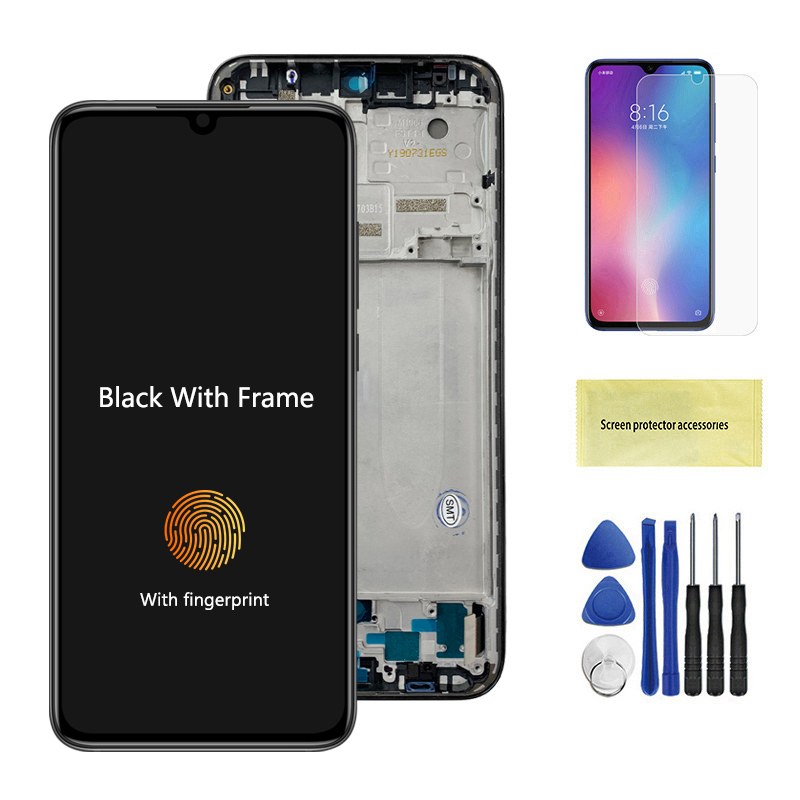 AMOLED for Mi A3 M1906F9SH Display with Frame, for Xiaomi Mi CC9e Lcd Display Touch Screen Digitizer Assembly Replacement CC9E: India Red