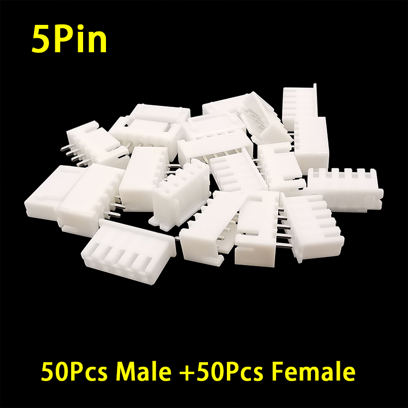 100 Stuks JST XH2.54 Mannelijke Vrouwelijke Materiaal Connector Leads Pin Header Behuizing 2/3/4/5 Pin terminal Plug Vrouwelijke Socket Plastic Schelpen: green