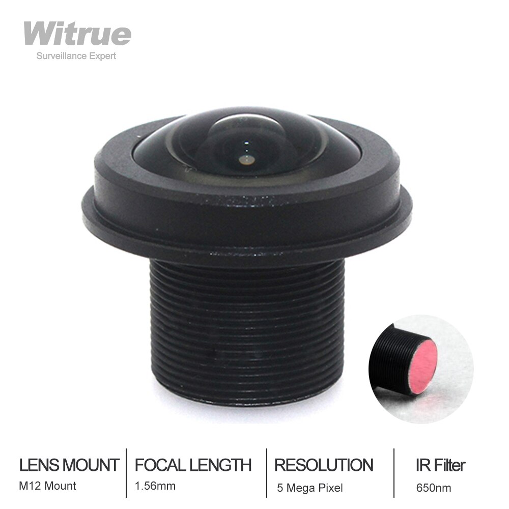 Obiektyw typu rybie oko 1.56mm 180 stopni M12 zamontować 5 mega pikseli F2.0 z 650nm filtr podczerwieni obiektywy dla bezpieczeństwa kamera akcji