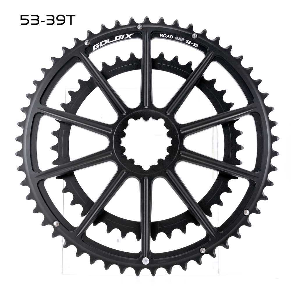 GOLDIX 53-39T 52-36T 50-34T 48-32T 46-30T specificatie racefiets crankstel kettingblad geschikt voor SHIMANO en SRAM 10 11S 12S: Paars