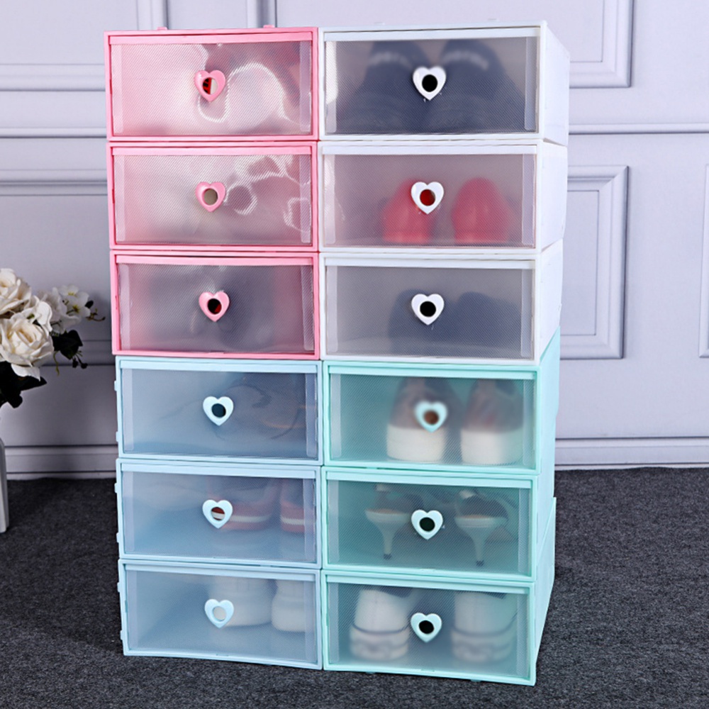Plastic Shoe Organizer Box Shoe Box Drawer Dustproof Storage Box Stackable Combined Shoes Transparent Drawer Shoebox
