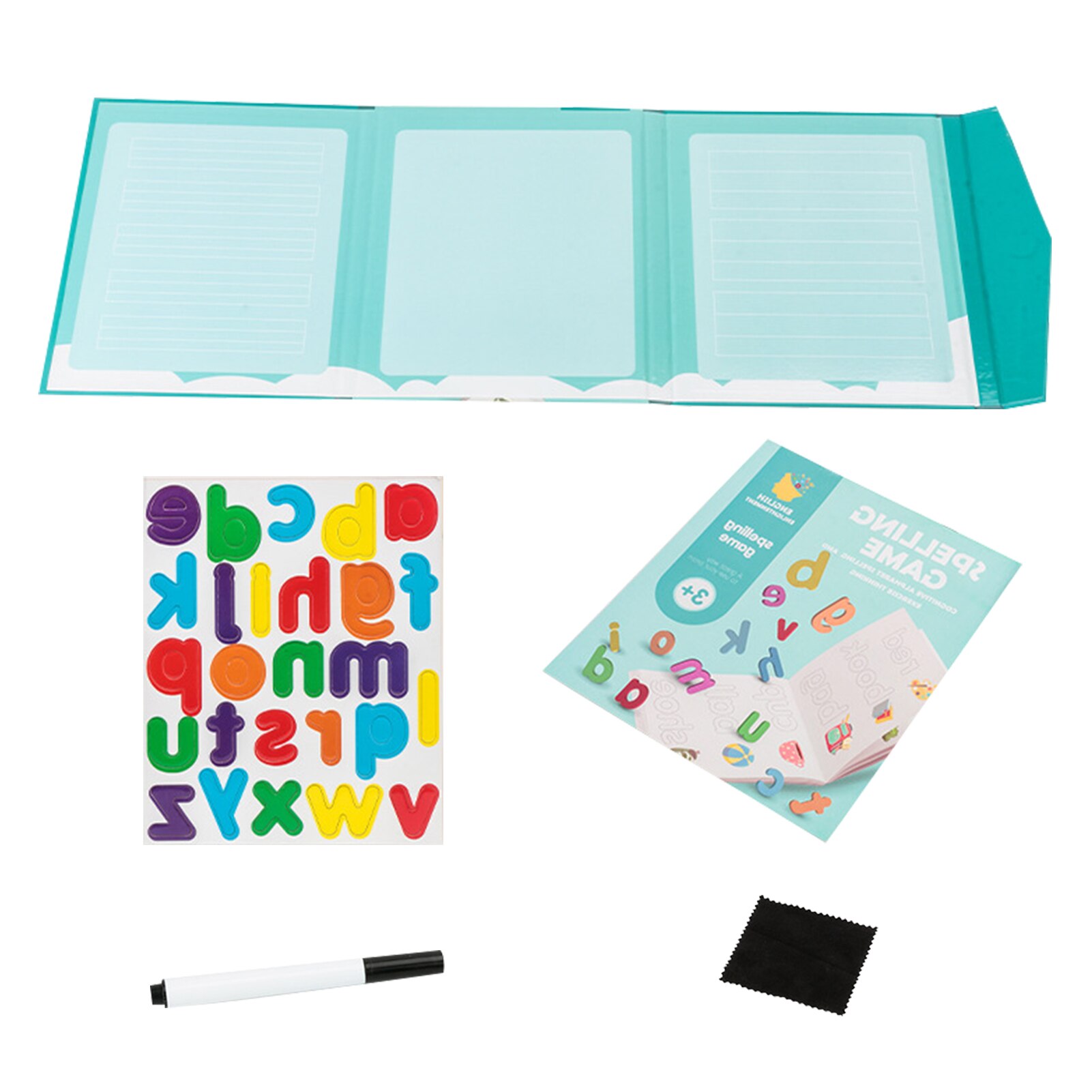 Children 3D Magnetic Book Word Spelling Game English Alphabet Letters Cards Early Education Literacy Toys For Baby Kids