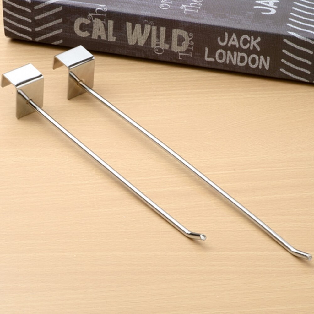 20PCS Metal Display Rack Square Tube Hooks Sturdy Goods Shelf Hooks for Supermarket Use Size 5cm Silver