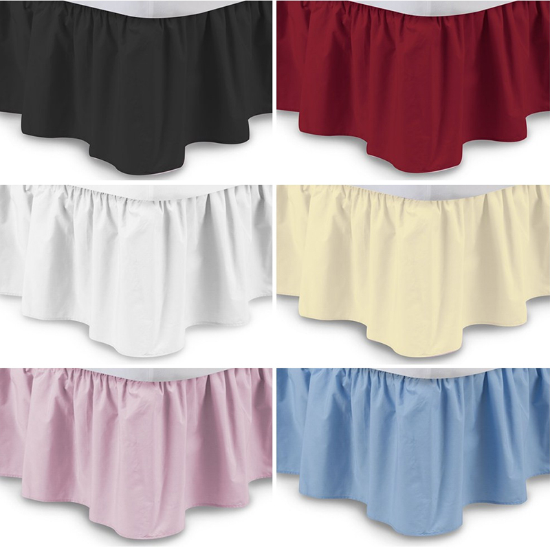 Hôtel Élastique Lit Jupe 6 Couleurs Suede Tissu pour Roi/Reine Taille Juponnage pastorale Style Fit couvre-lit