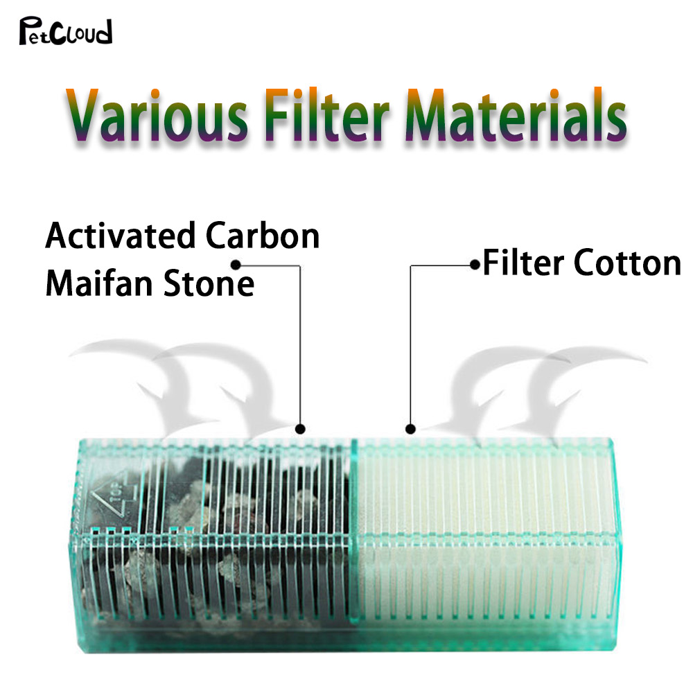 Aquarium Submersible Water Air Cartidge Filter Fish Tank Pneumatic Filter Water Tank Purification Filtration Accessories