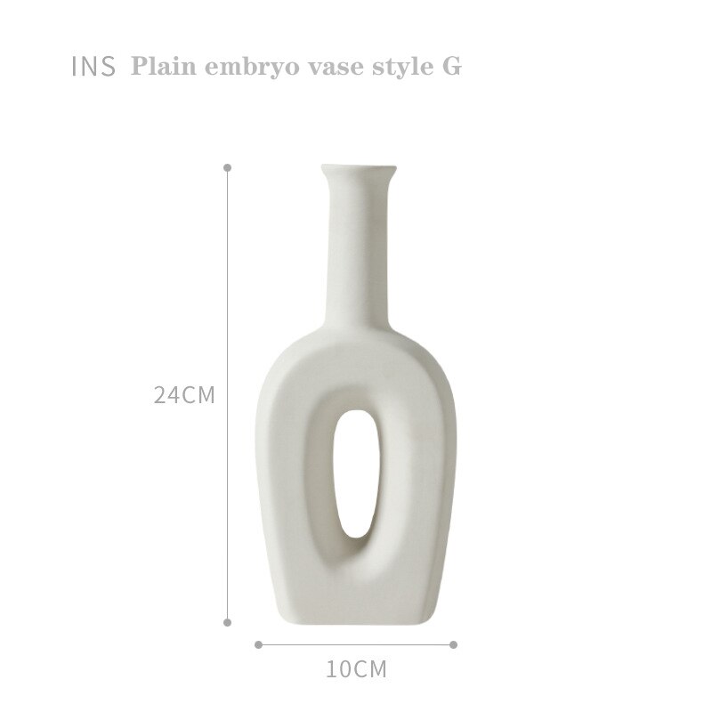 Hjem dekorasjon vase nordisk stil keramisk vase og blomsterpotte hvit ssmall blomsterpotte hjem dekorasjon stort medium og lite vas: Stil g