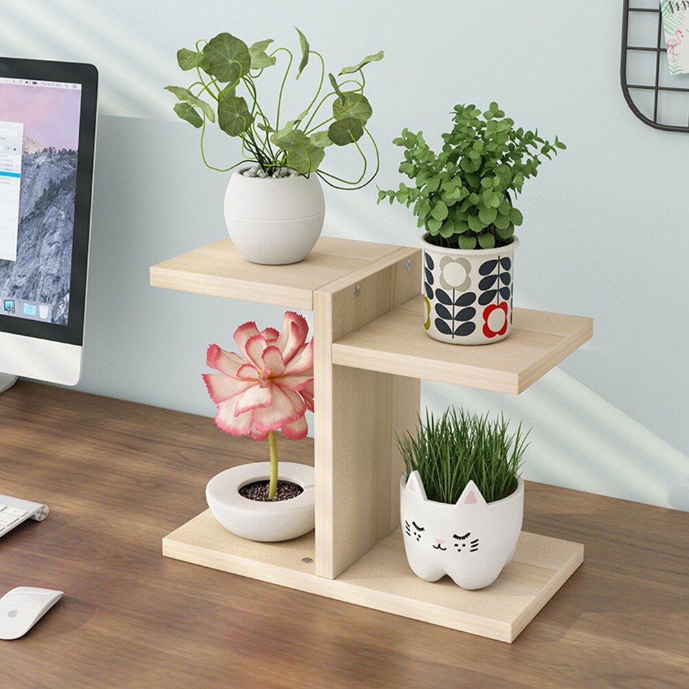 Houten Plant Stand 4 Tier Verticale Plank Bloem Display Rack Thuis Outdoor Bloempot Houder Voor Tuin Patio Balkon Slaapkamer